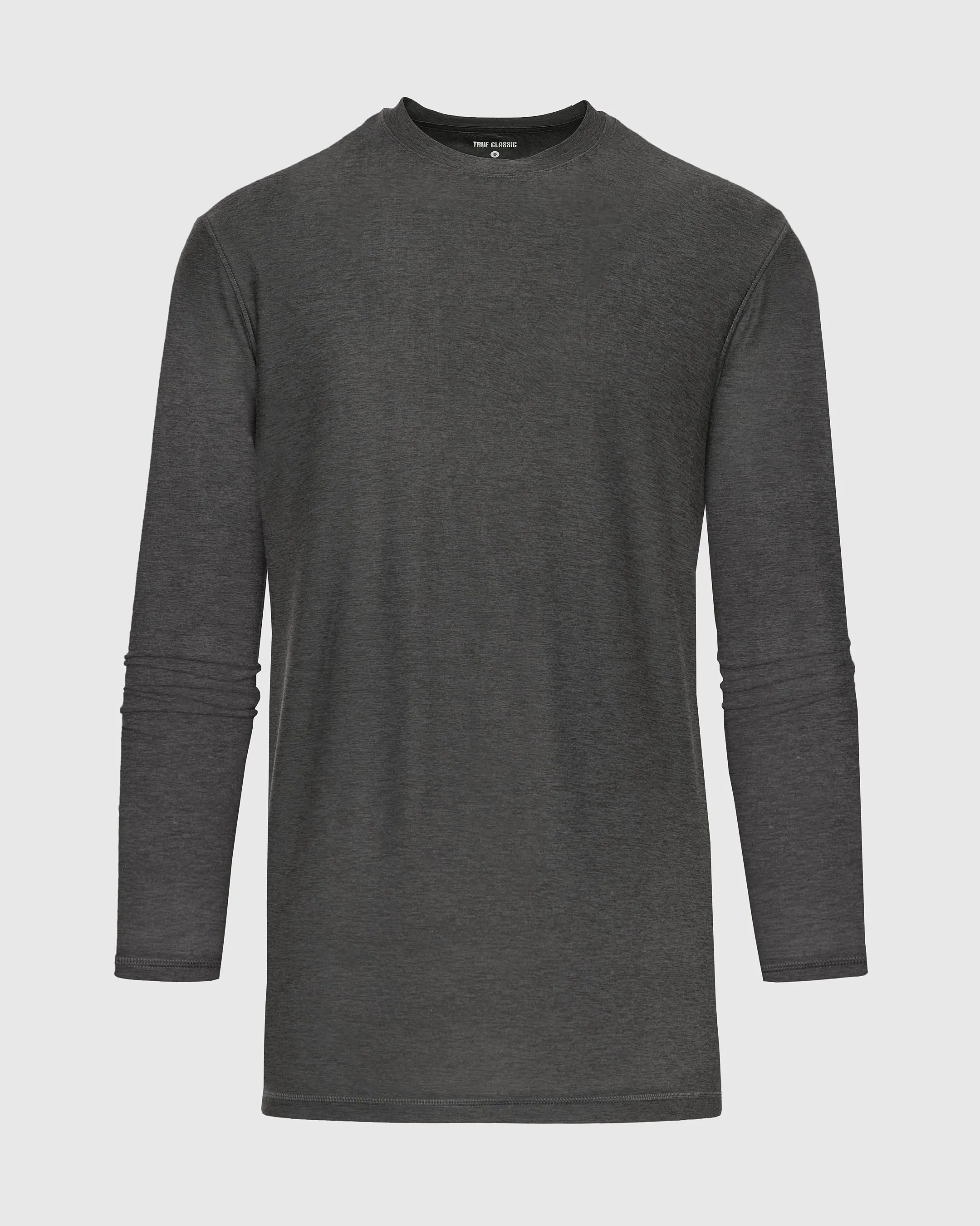 Charcoal Heather Gray Long Sleeve Tall Active Crew