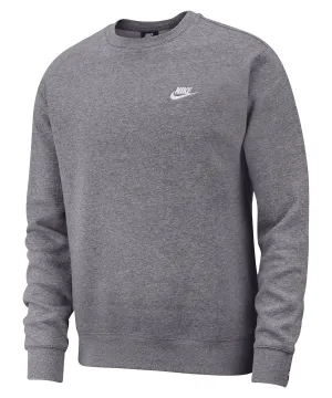 Charcoal Heather/White - Nike Club crew