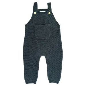 Charcoal Knit Overalls