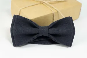 Charcoal linen bow ties | Charcoal wedding bow ties