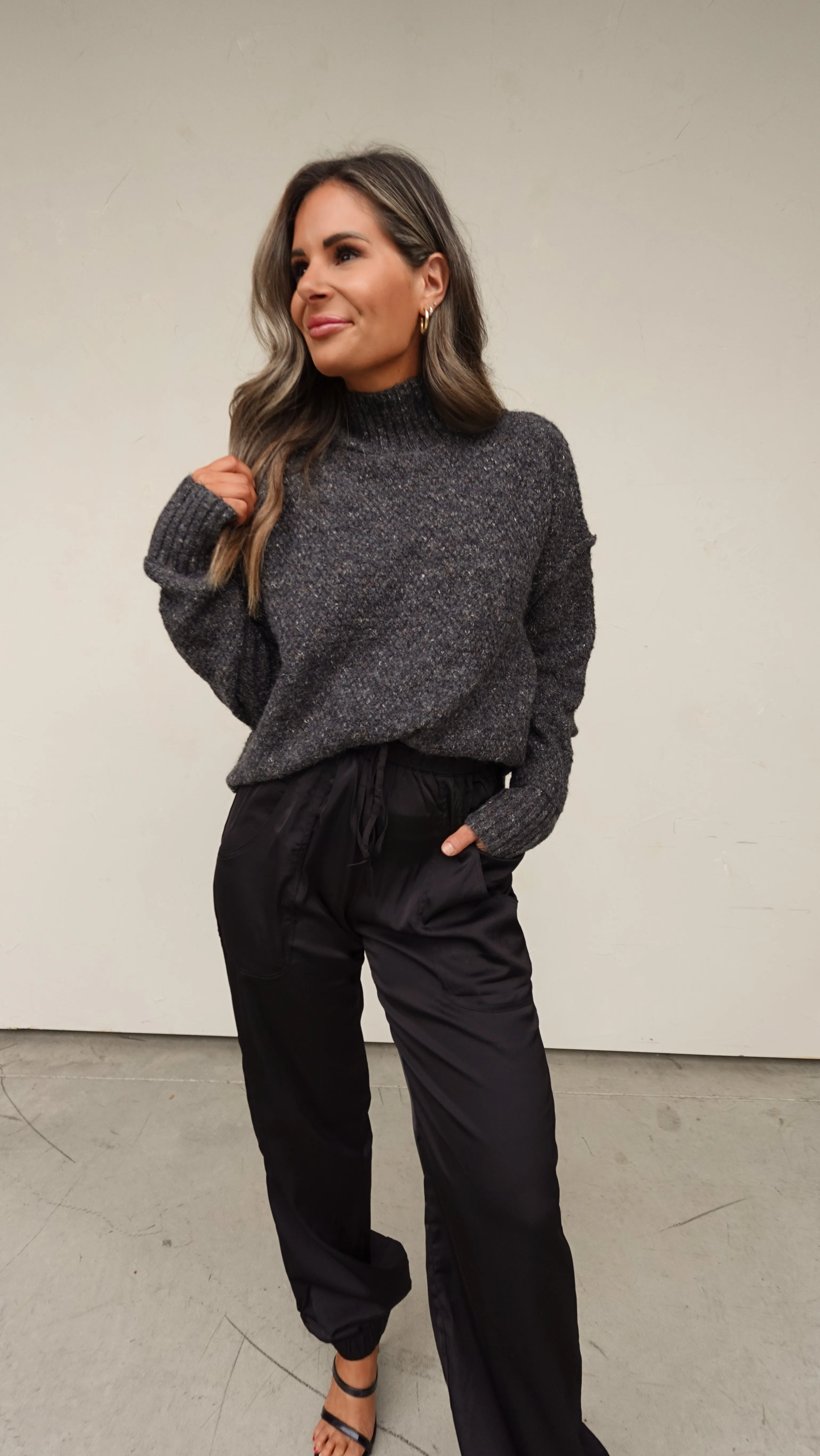 Charcoal Turtleneck Sweater