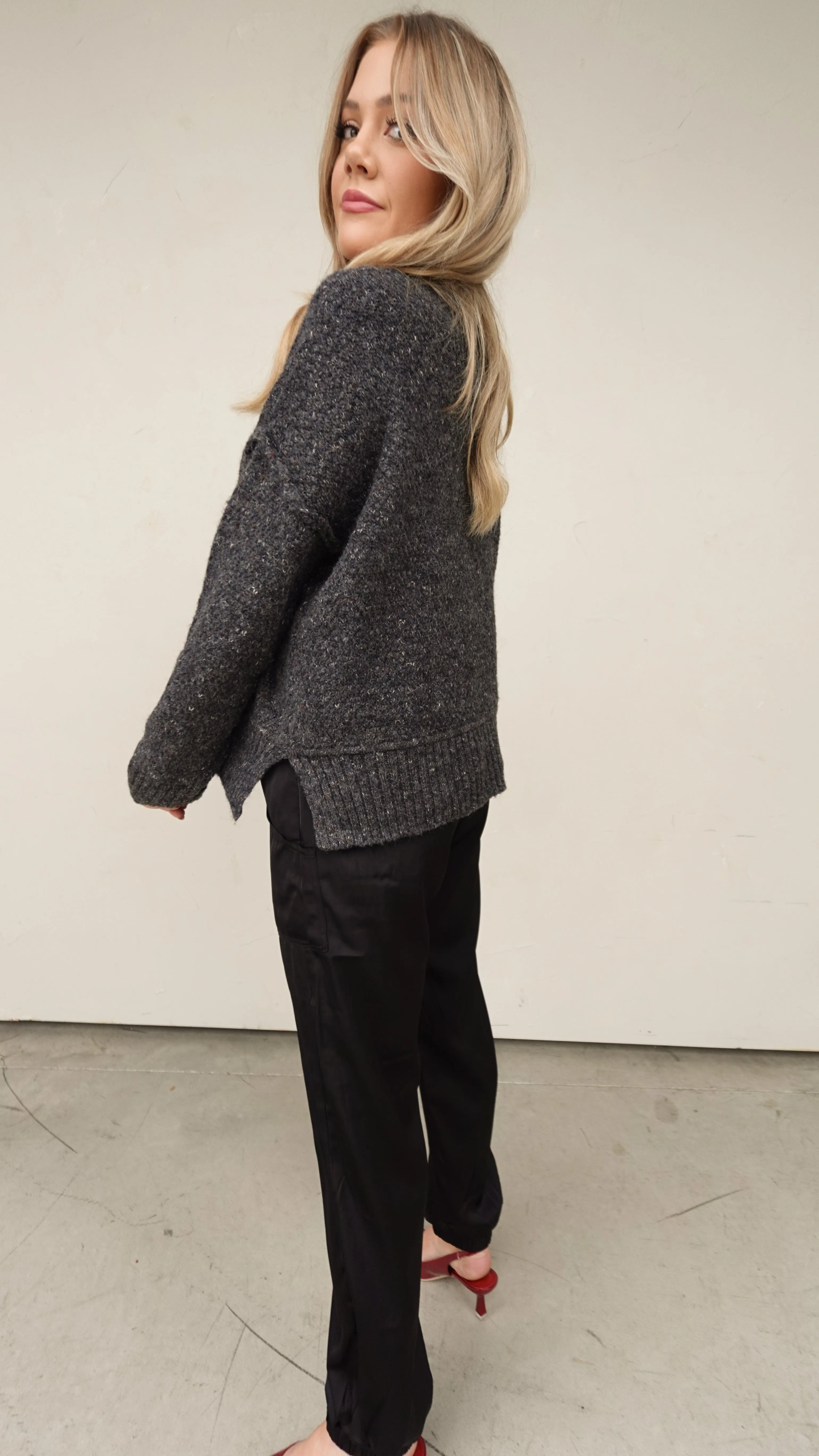 Charcoal Turtleneck Sweater