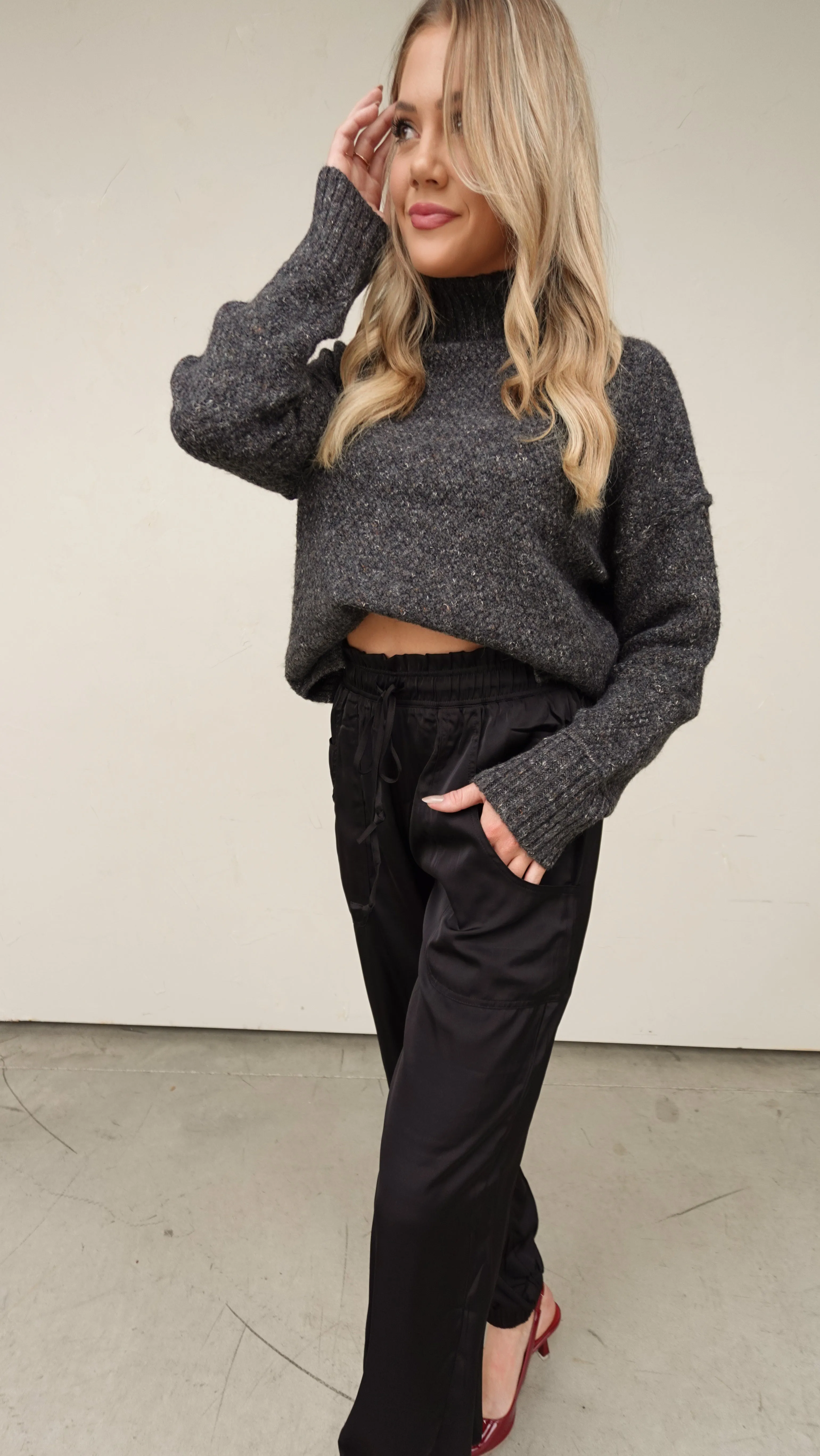 Charcoal Turtleneck Sweater