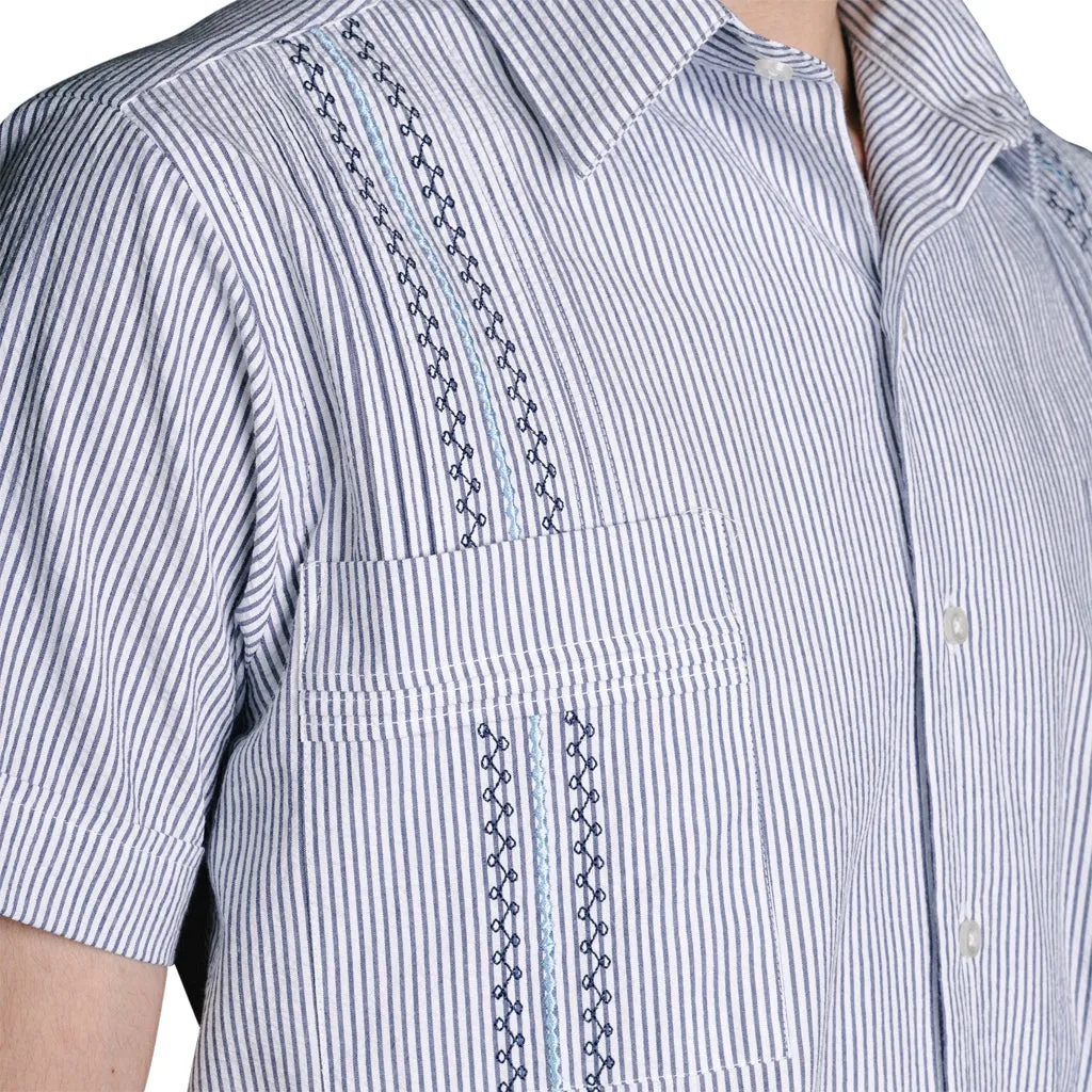 Charleston Classic Guayabera - Navy