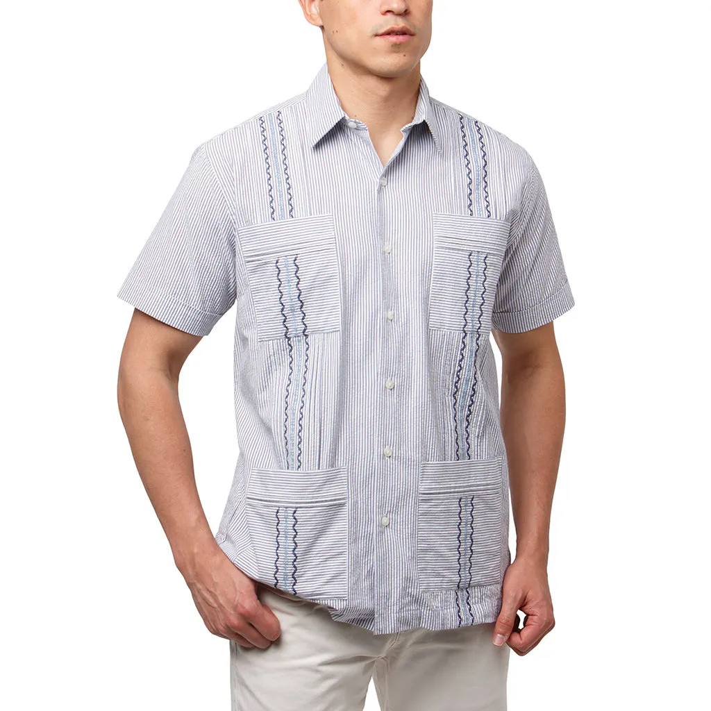 Charleston Classic Guayabera - Navy