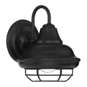 Charleston Matte Black 1 Light Wall Sconce / Bathroom Fixture