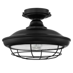 Charleston Matte Black Semi-Flush Mount Ceiling Light Fixture