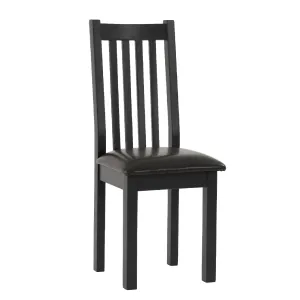 Charlestown Black Slatted Back Dining Chair with Cushioned Seat