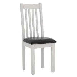 Charlestown Grey Dining Chair with Faux Leather Seat