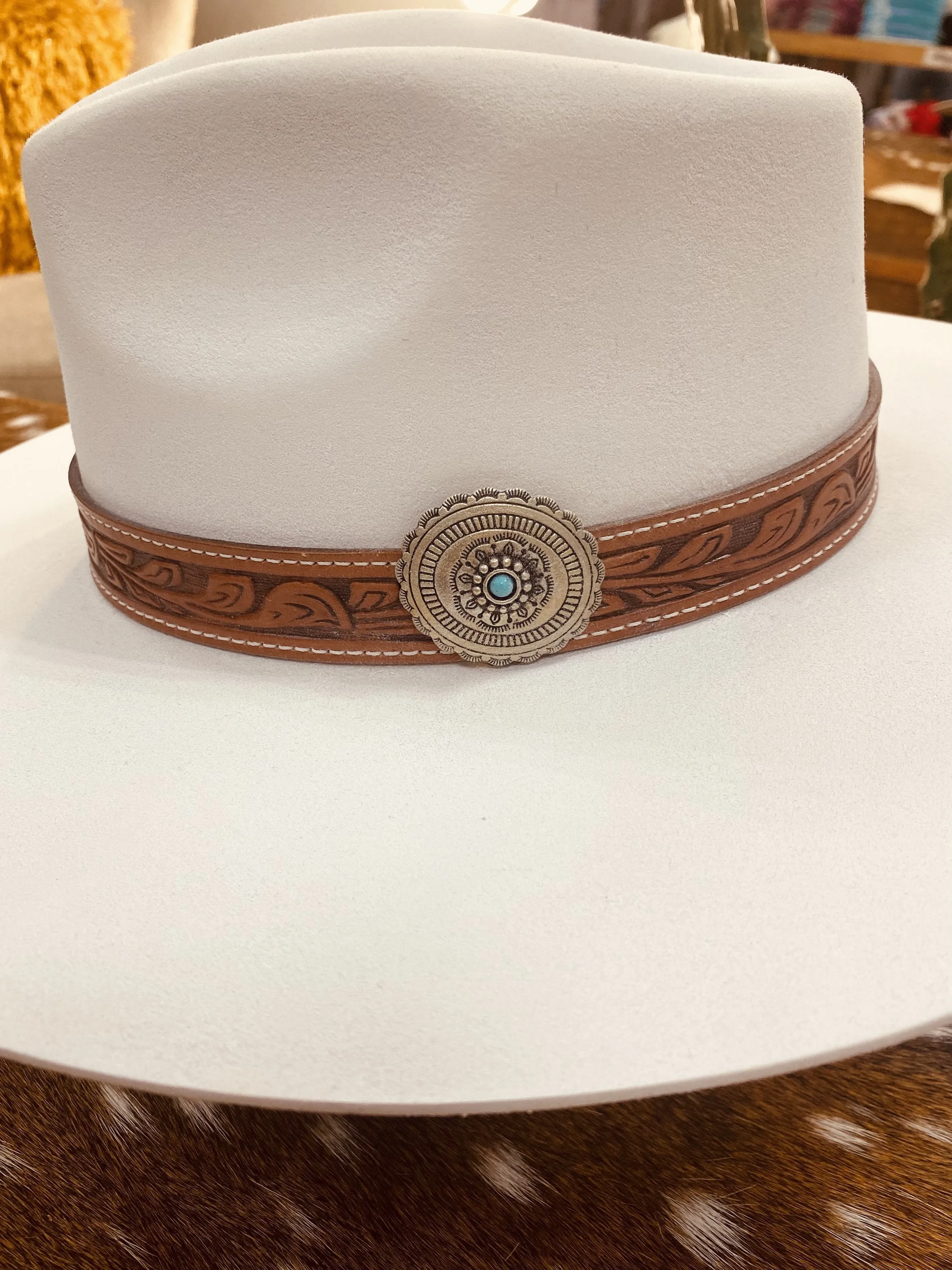 Charlie 1 Horse “White Sands” 3 3/4" brim Tooled Hat Band