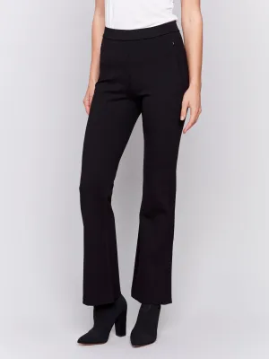 Charlie B Solid Flare Leg Black Pant