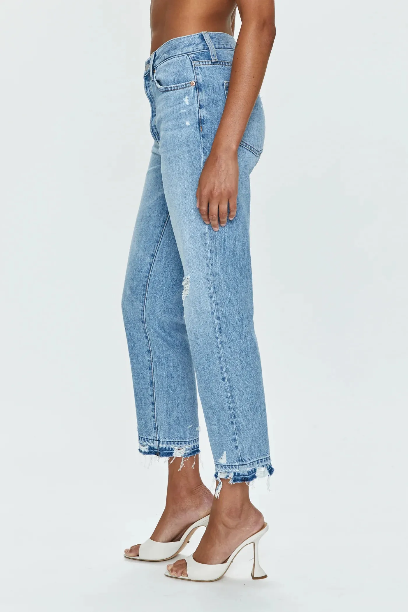 Charlie High Rise Classic Straight Leg Denim - Scenic Distressed [Pistola]