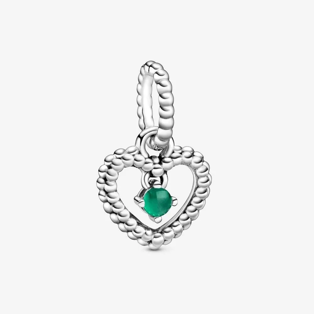 Charm pendente a cuore verde bosco decorato con sfere Purely Pandora - 798854c05