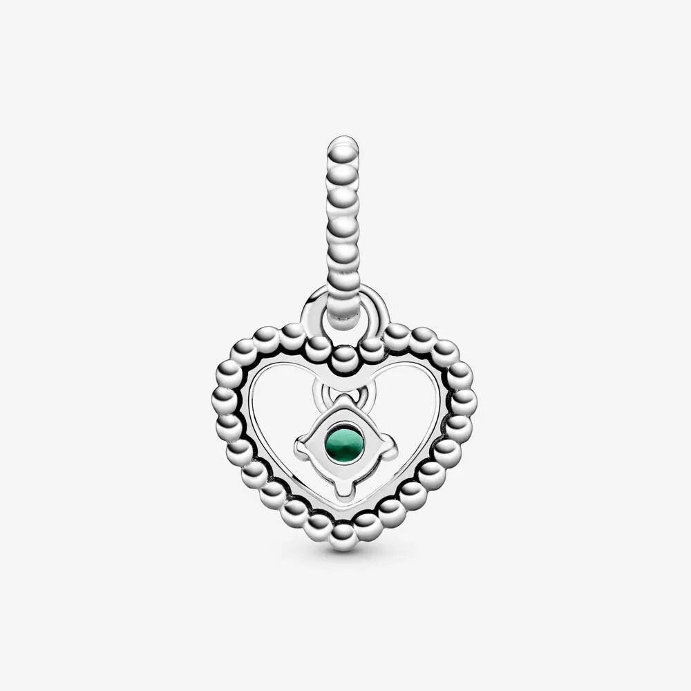 Charm pendente a cuore verde bosco decorato con sfere Purely Pandora - 798854c05