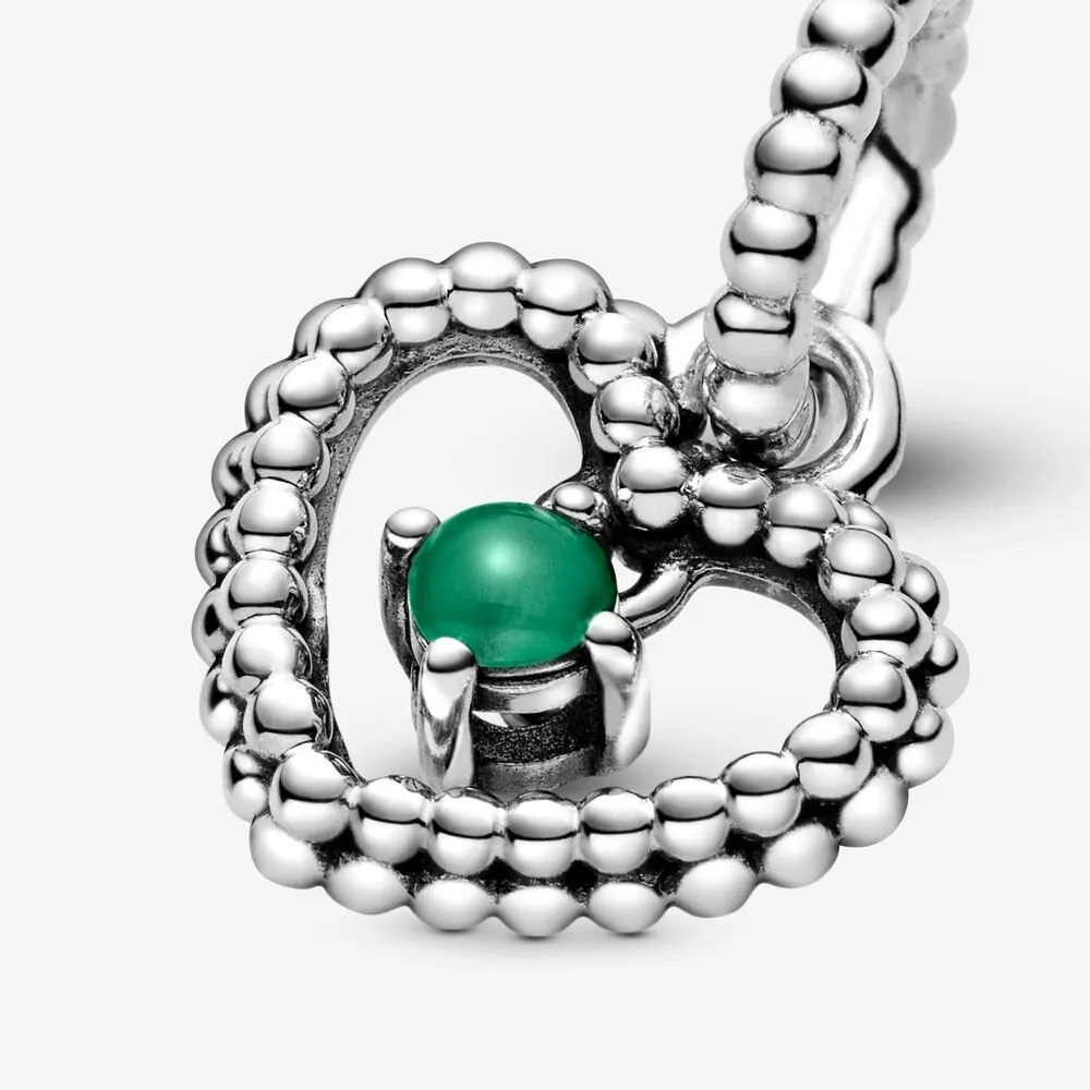 Charm pendente a cuore verde bosco decorato con sfere Purely Pandora - 798854c05