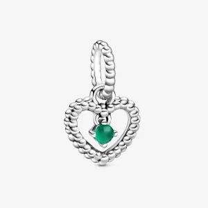 Charm pendente a cuore verde bosco decorato con sfere Purely Pandora - 798854c05