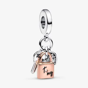 Charm Pendente Chiave, Lucchetto e Cuore - 782506C01