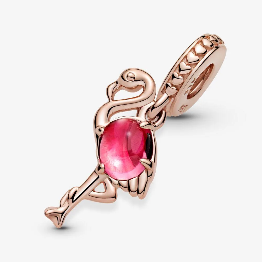 Charm pendente Fenicottero in vetro di Murano rosa - 789431C01