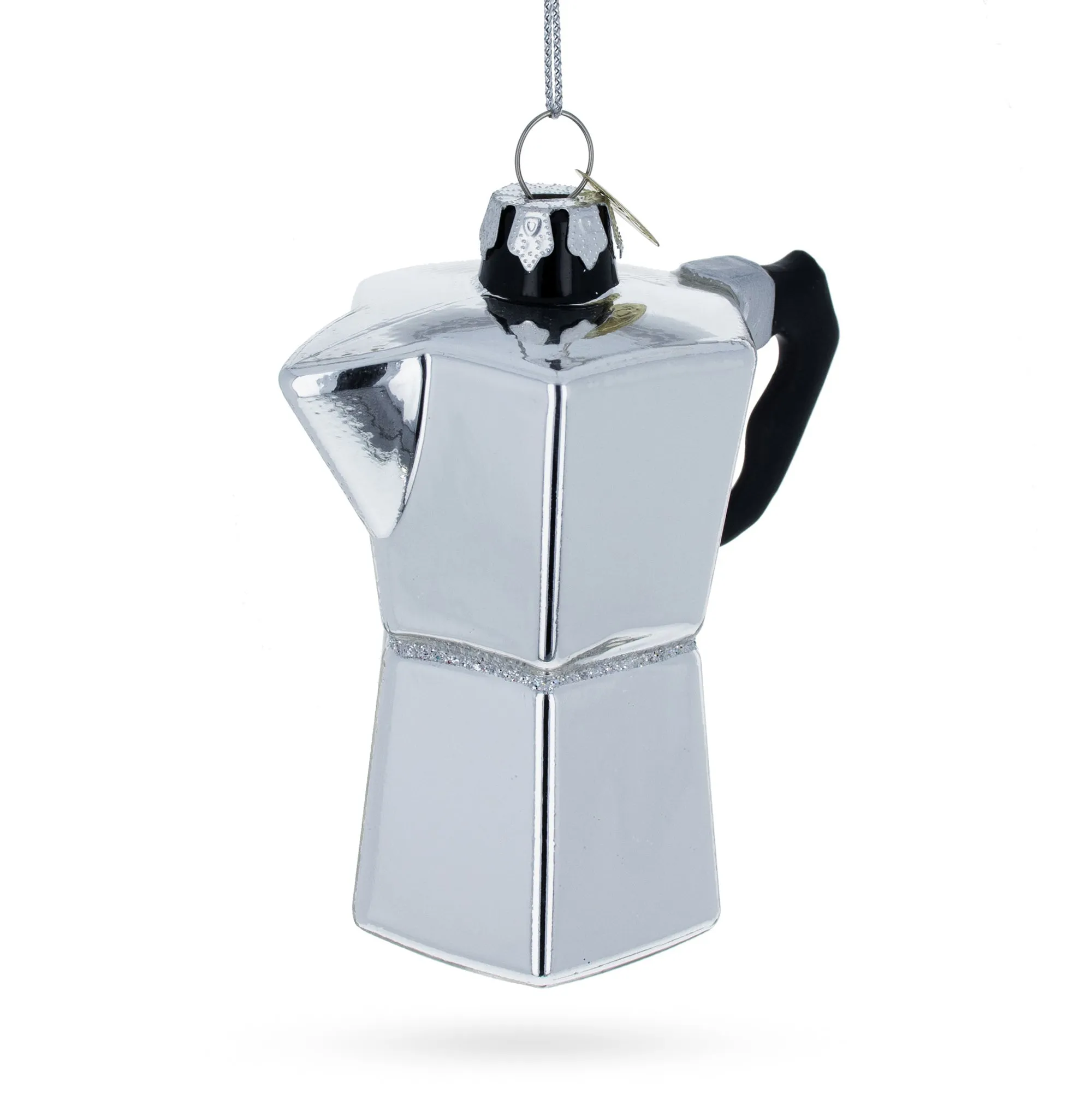 Charming Coffee Maker Mocha Pot - Blown Glass Christmas Ornament