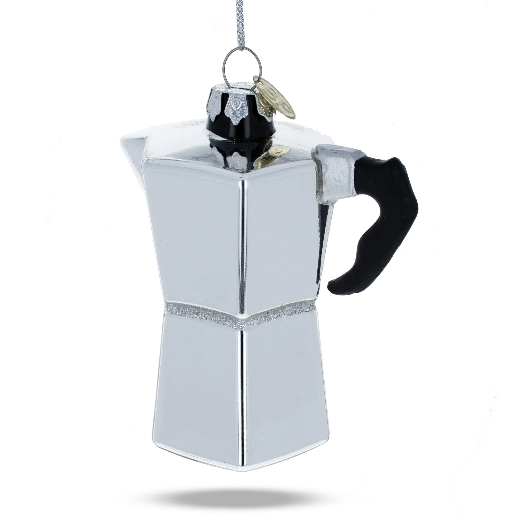 Charming Coffee Maker Mocha Pot - Blown Glass Christmas Ornament