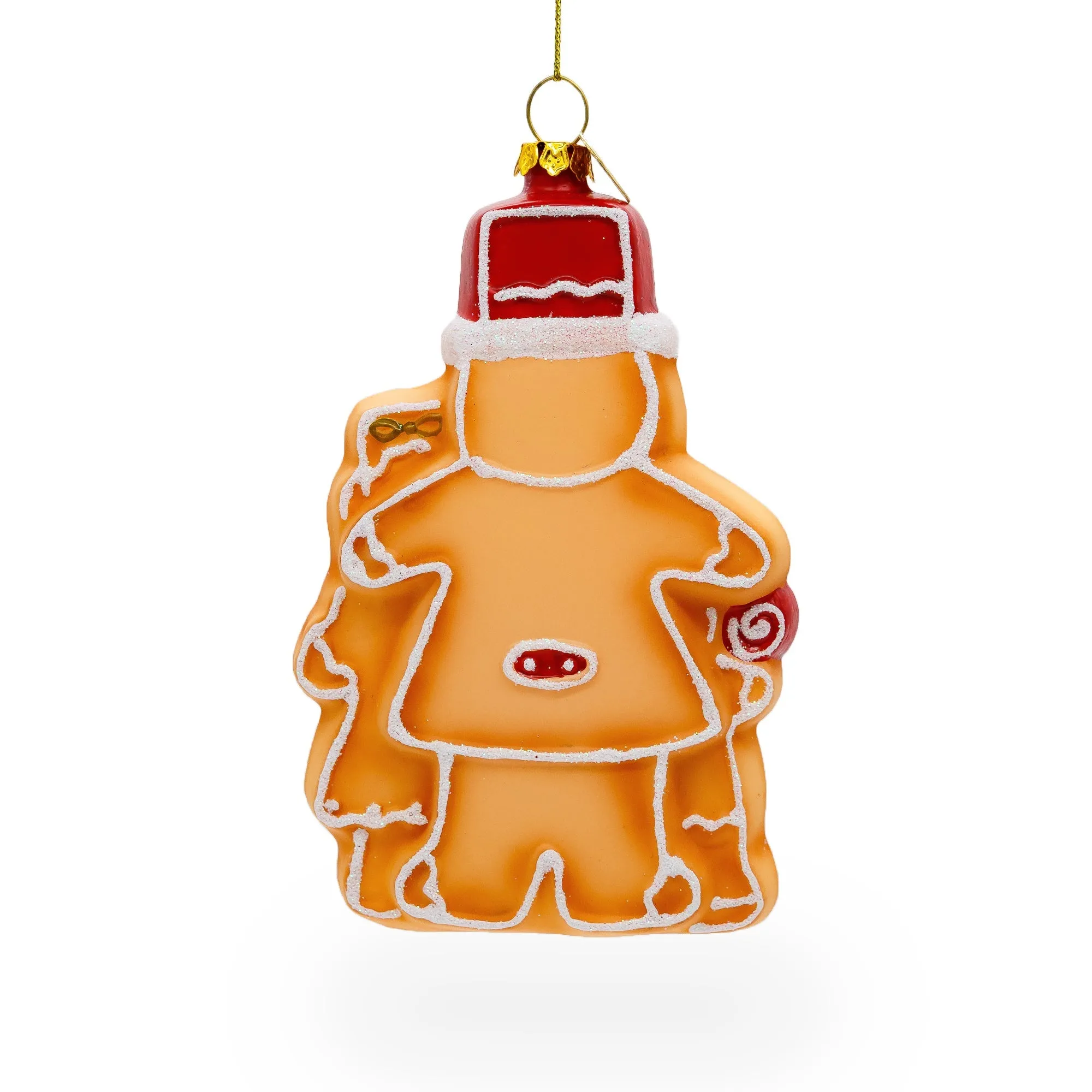 Charming Gingerbread Family - Blown Glass Christmas Ornament