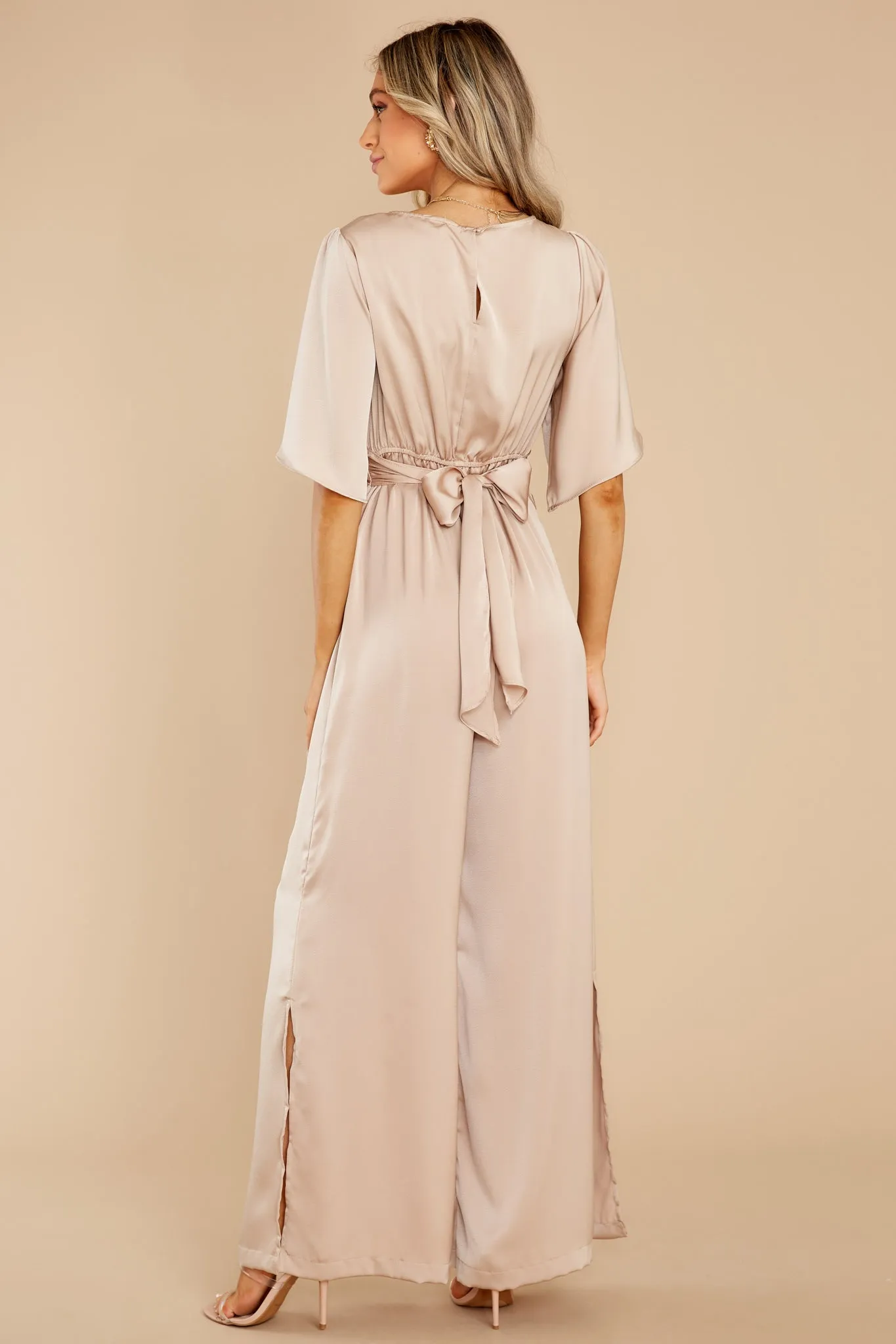 Charming Grace Beige Jumpsuit