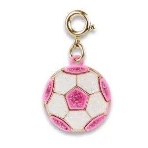 Charmit Gold Glitter Soccerball Charm - White