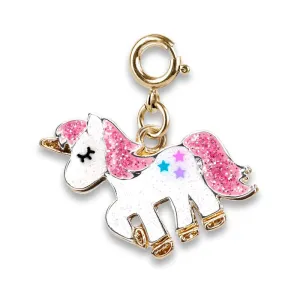 Charmit Gold Glitter Unicorn Charm - White