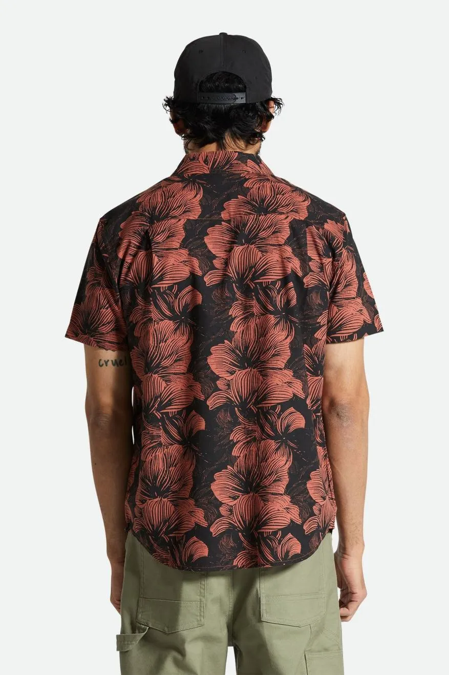 Charter Print S/S Woven Shirt - Washed Black/Terracotta Floral