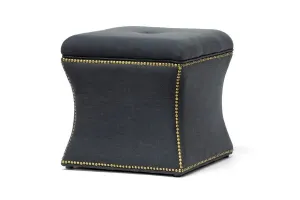 Chase Dark Gray Linen Modern Ottoman