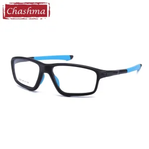 Chashma Men's Full Rim Square Tr 90 Titanium Sport Eyeglasses 9231