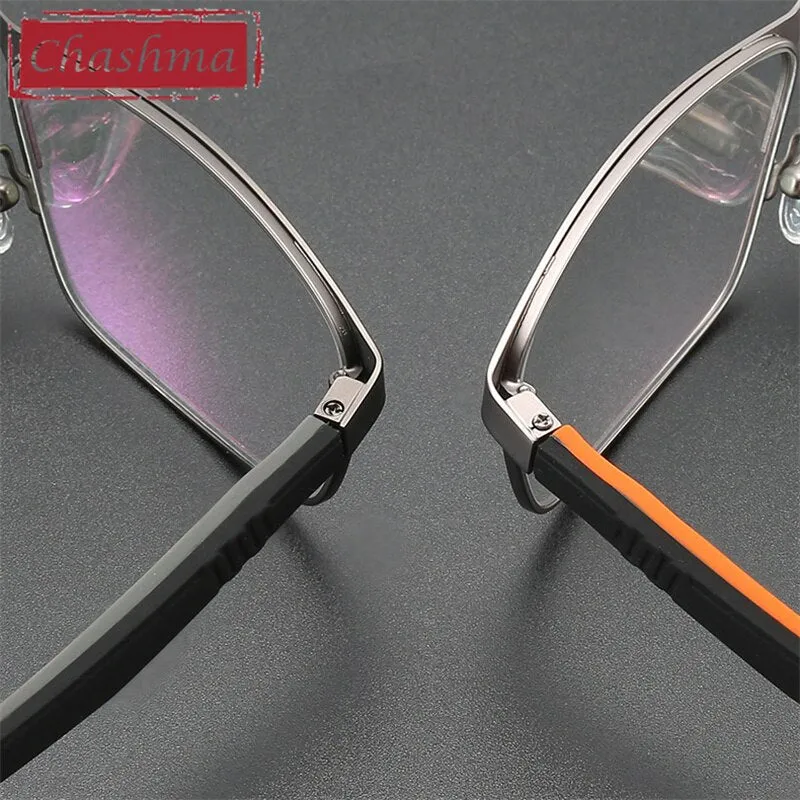 Chashma Ottica Men's Full Rim Square Tr 90 Stainless Steel Alloy Sport Eyeglasses 3076