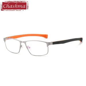 Chashma Ottica Men's Full Rim Square Tr 90 Stainless Steel Alloy Sport Eyeglasses 3076