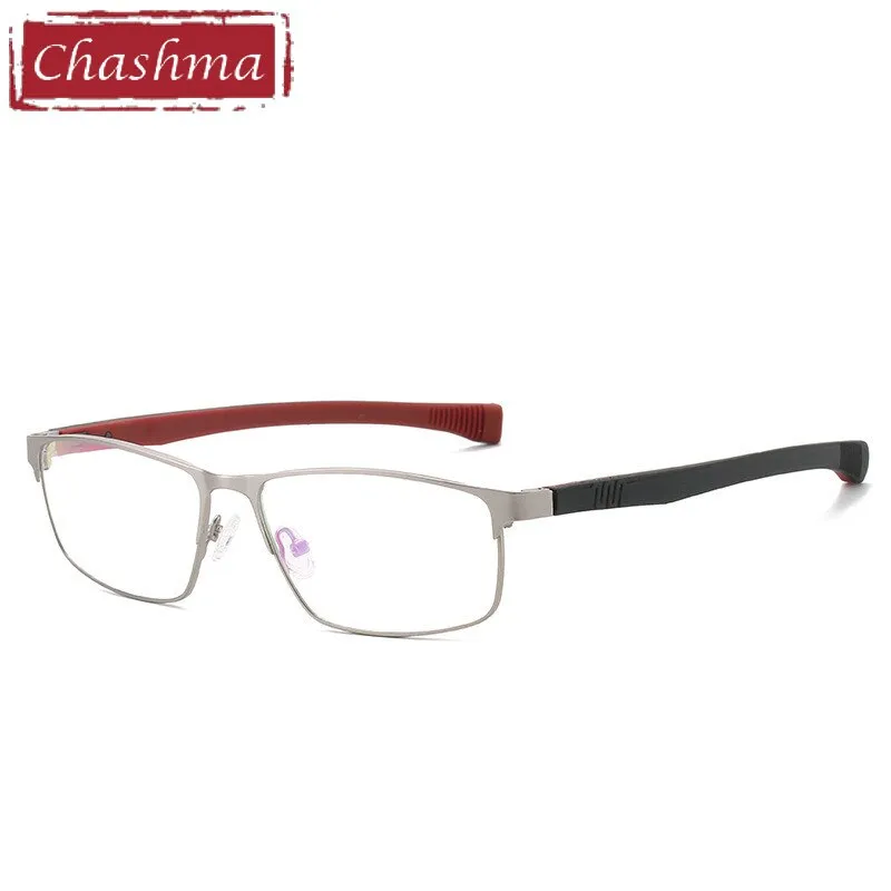 Chashma Ottica Men's Full Rim Square Tr 90 Stainless Steel Alloy Sport Eyeglasses 3076