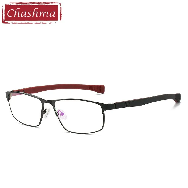 Chashma Ottica Men's Full Rim Square Tr 90 Stainless Steel Alloy Sport Eyeglasses 3076