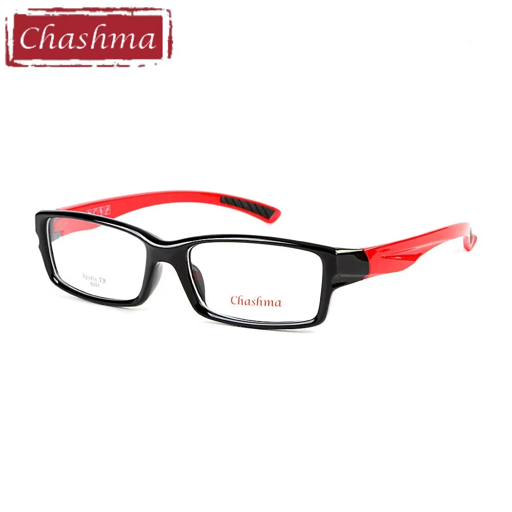 Chashma Ottica Men's Full Rim Square Tr 90 Titanium Sport Eyeglasses 6051