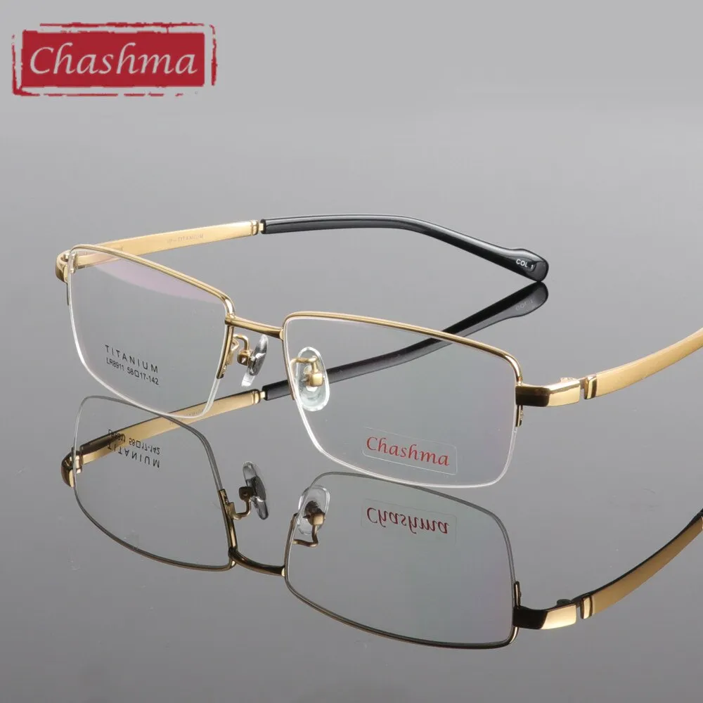 Chashma Ottica Semi Rim Oversized Square Titanium Eyeglasses 8911