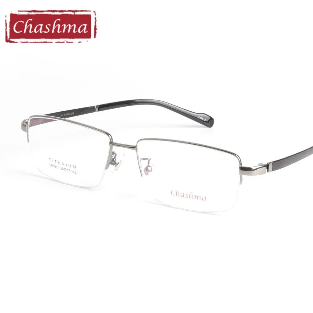 Chashma Ottica Semi Rim Oversized Square Titanium Eyeglasses 8911