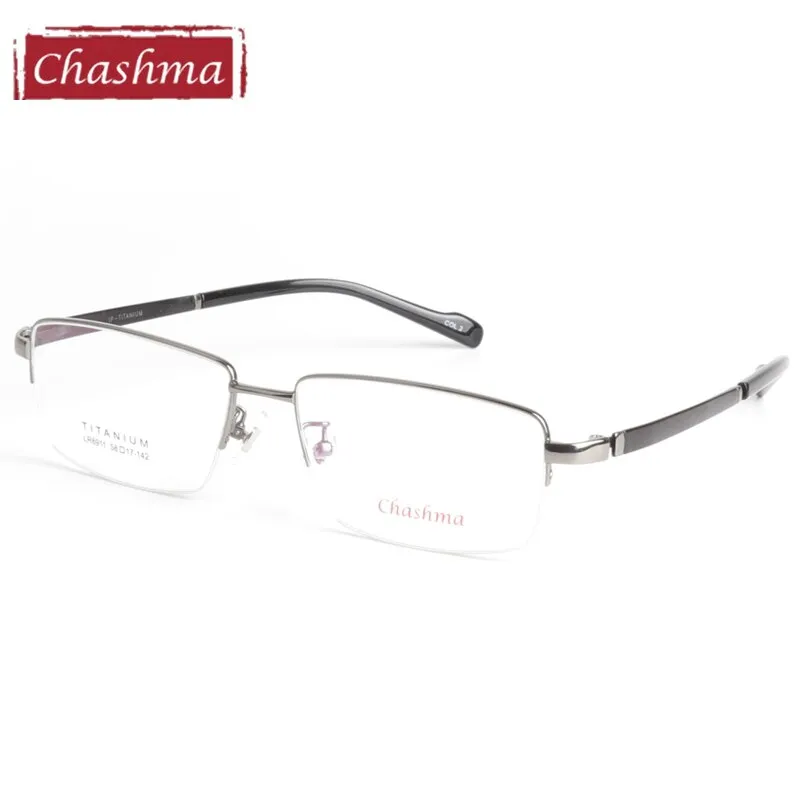 Chashma Ottica Semi Rim Oversized Square Titanium Eyeglasses 8911