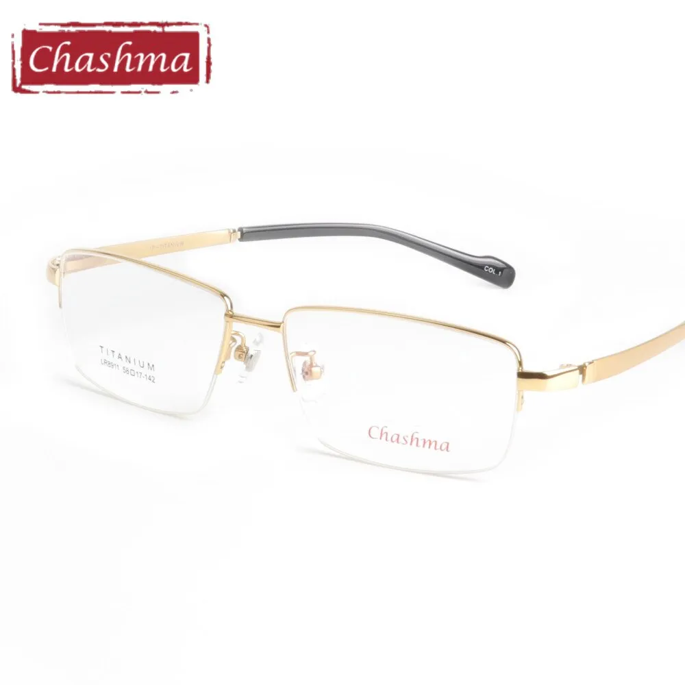 Chashma Ottica Semi Rim Oversized Square Titanium Eyeglasses 8911