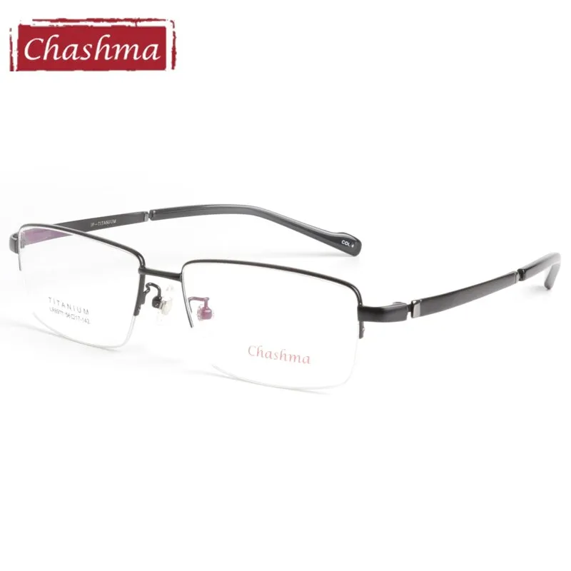 Chashma Ottica Semi Rim Oversized Square Titanium Eyeglasses 8911