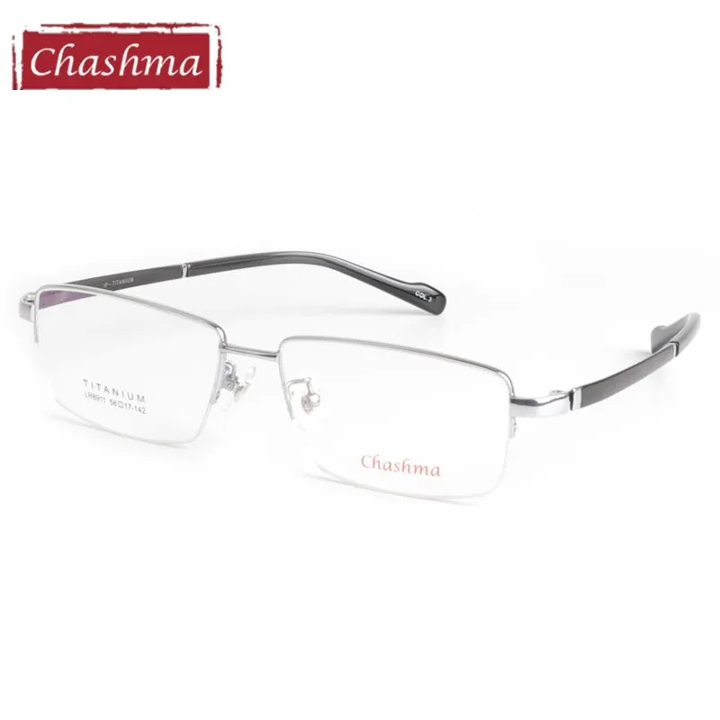 Chashma Ottica Semi Rim Oversized Square Titanium Eyeglasses 8911