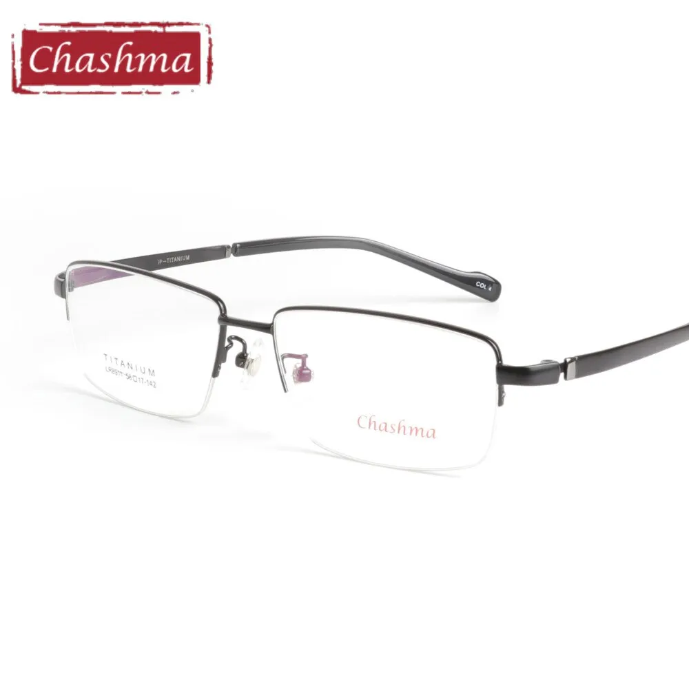 Chashma Ottica Semi Rim Oversized Square Titanium Eyeglasses 8911