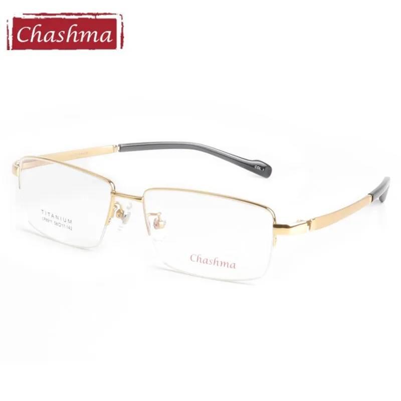 Chashma Ottica Semi Rim Oversized Square Titanium Eyeglasses 8911