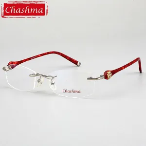 Chashma Women's Rimless Eyeglasses Titanium Frames 58031