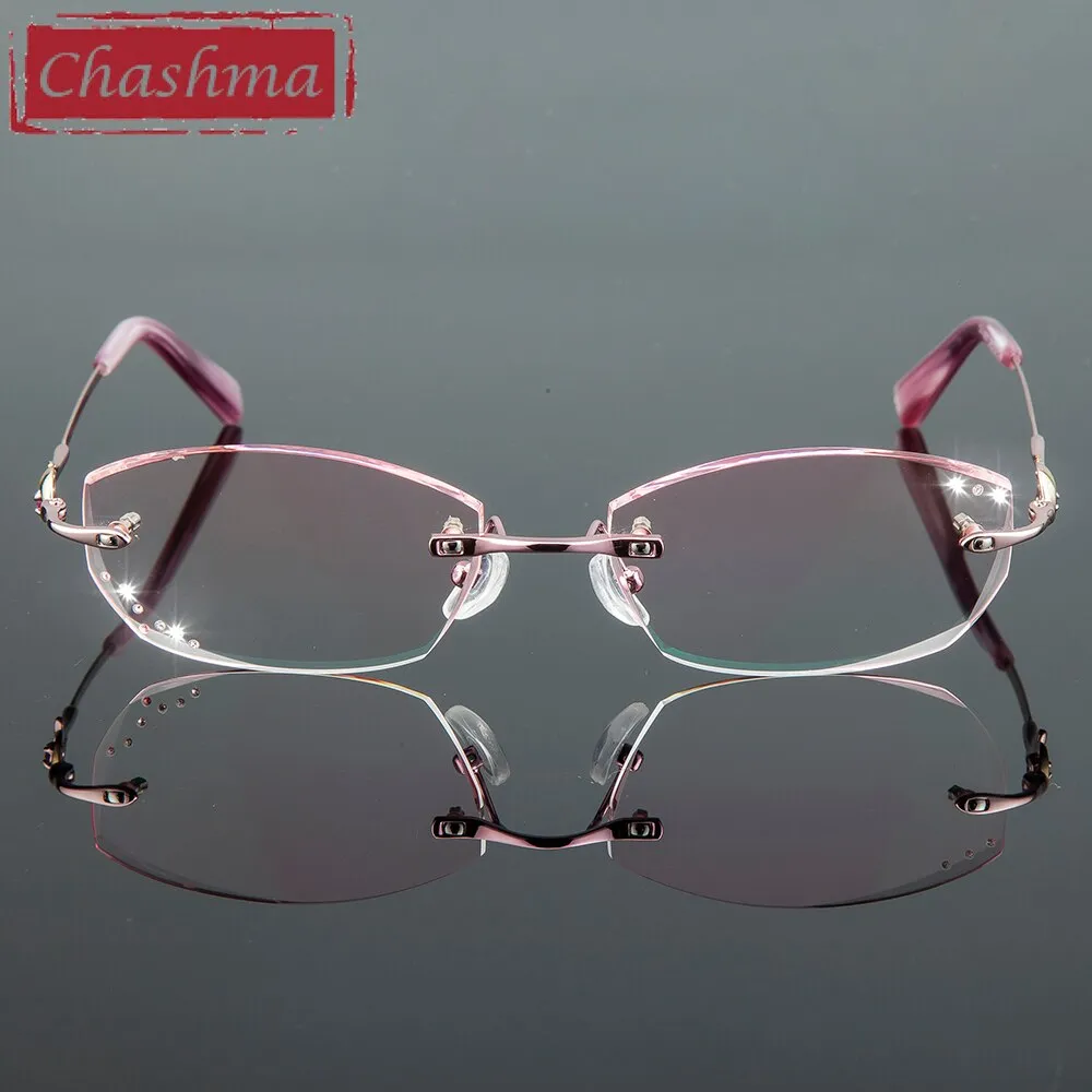 Chashma Women's Rimless Oval Titanium Eyeglasses 8007