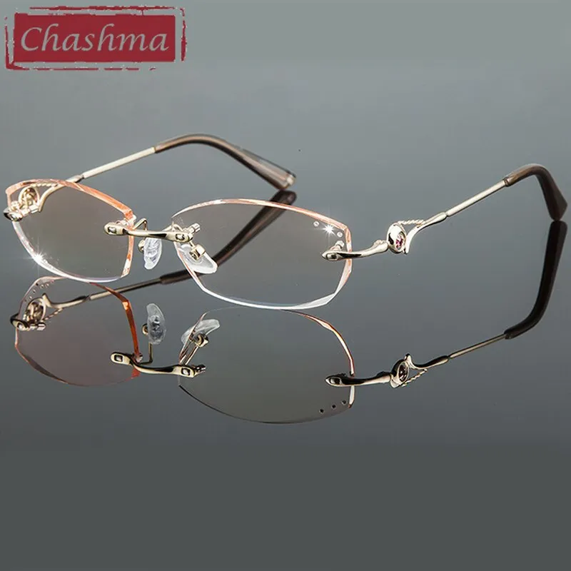 Chashma Women's Rimless Oval Titanium Eyeglasses 8007