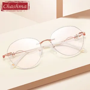 Chashma Women's Rimless Round Titanium Eyeglasses 88128