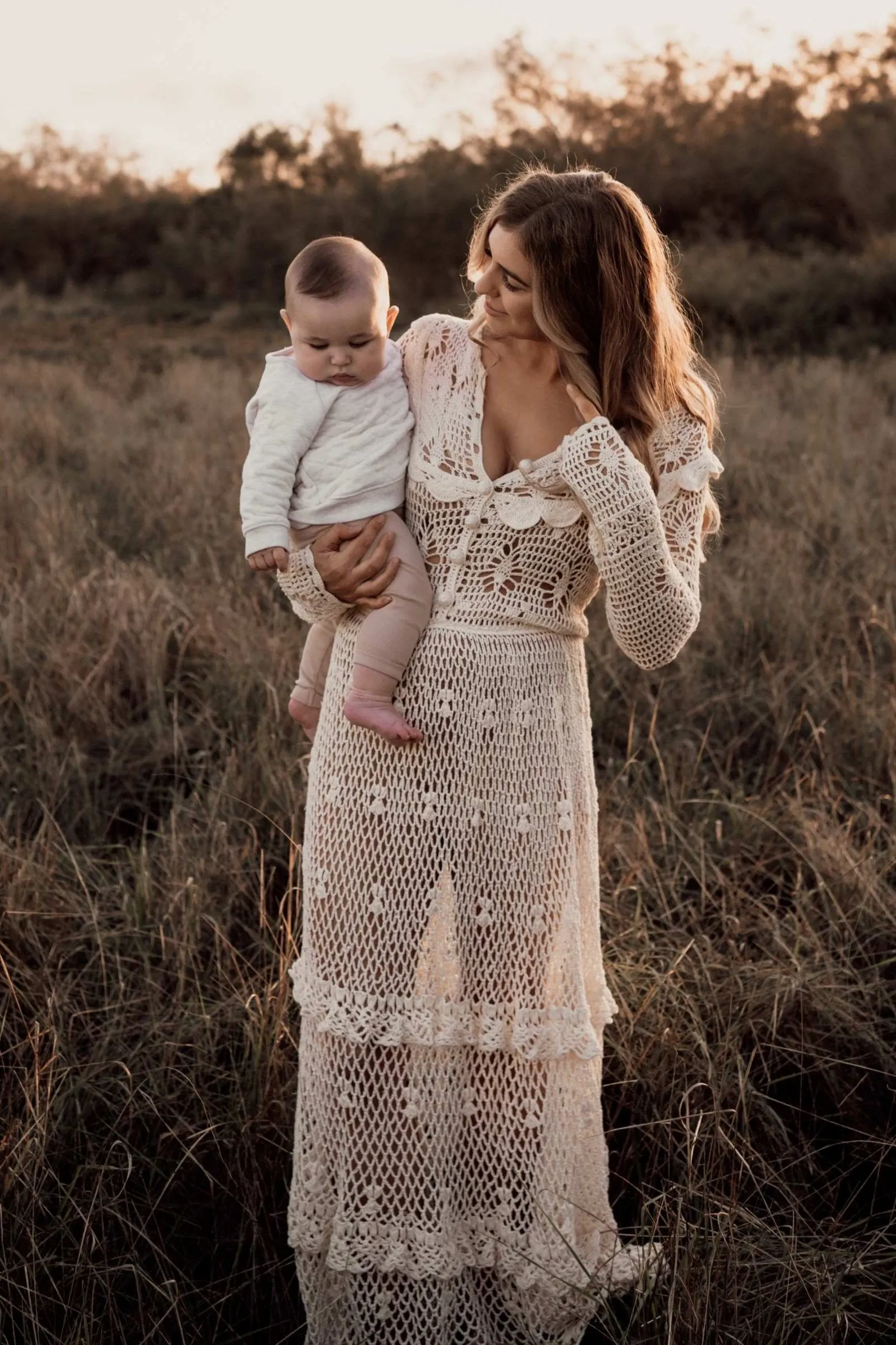 Chasing Unicorns Crochet Cream Maxi