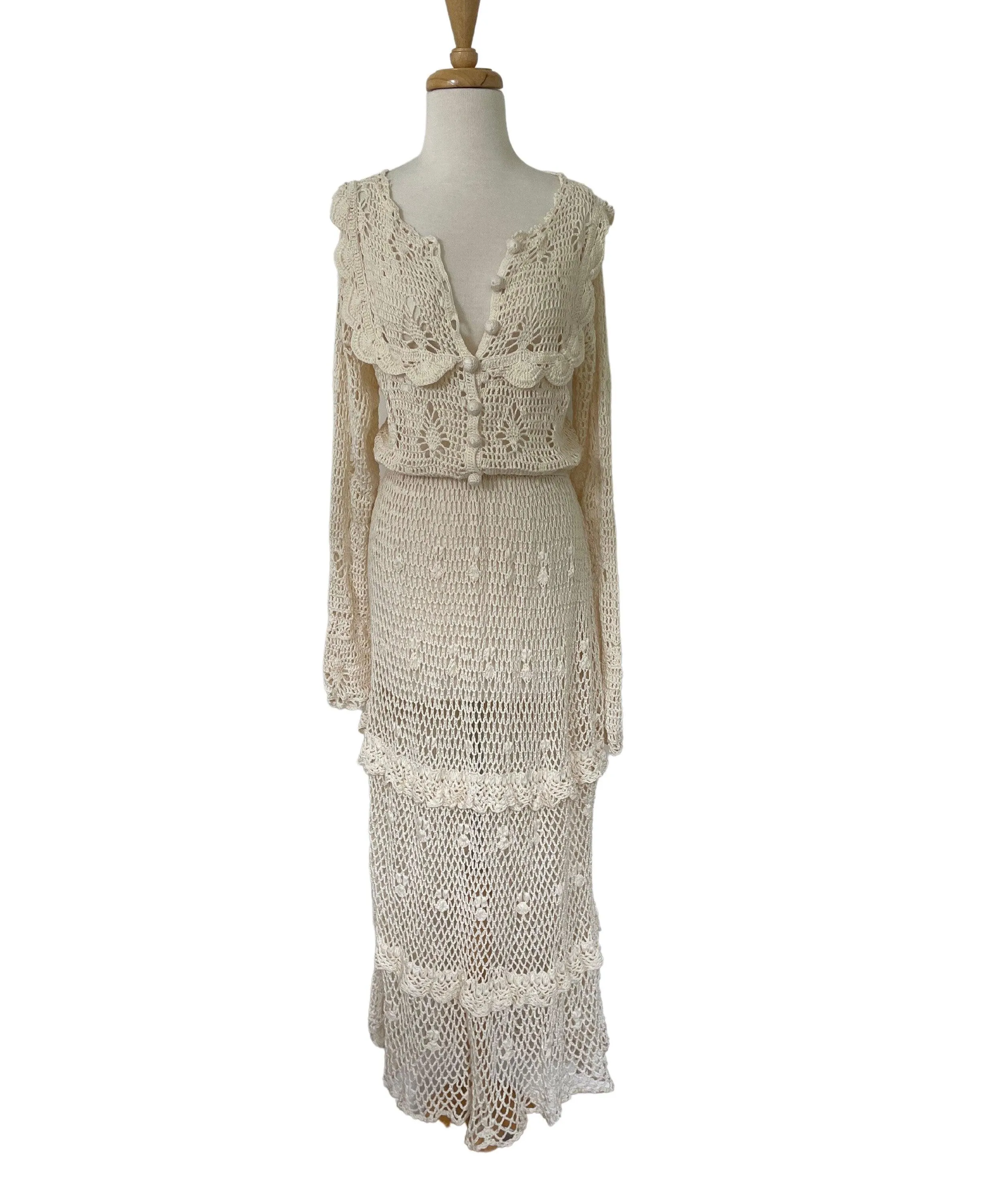 Chasing Unicorns Crochet Cream Maxi